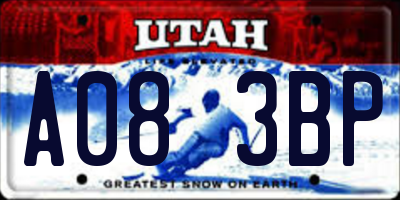 UT license plate A083BP