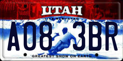 UT license plate A083BR