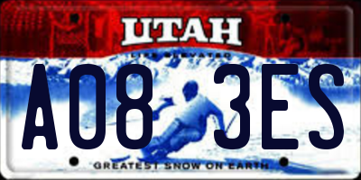 UT license plate A083ES