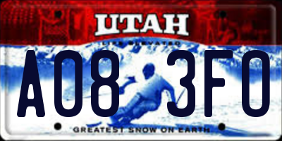 UT license plate A083FO