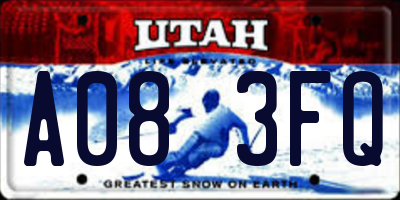 UT license plate A083FQ