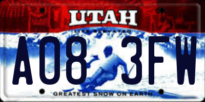 UT license plate A083FW