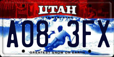 UT license plate A083FX