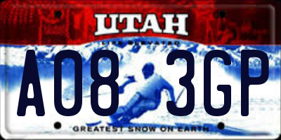 UT license plate A083GP
