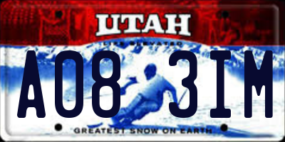 UT license plate A083IM