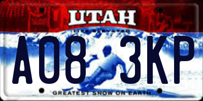 UT license plate A083KP