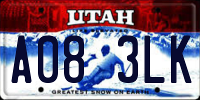 UT license plate A083LK