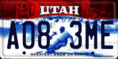 UT license plate A083ME