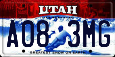 UT license plate A083MG