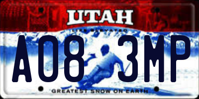 UT license plate A083MP