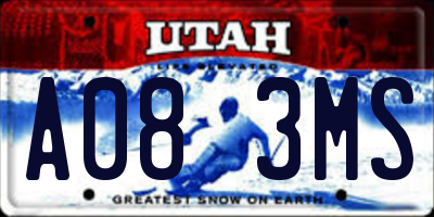 UT license plate A083MS