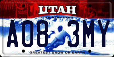 UT license plate A083MY