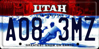 UT license plate A083MZ