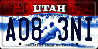 UT license plate A083NI