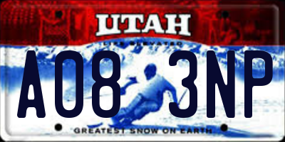 UT license plate A083NP