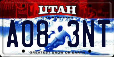 UT license plate A083NT