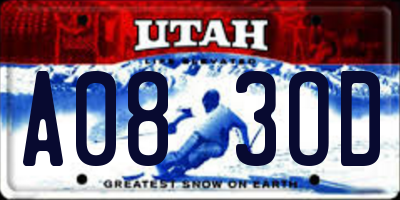 UT license plate A083OD