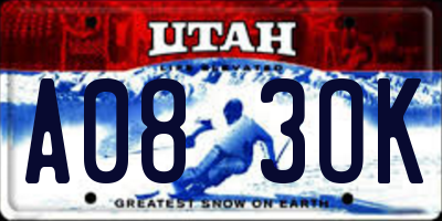 UT license plate A083OK