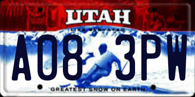 UT license plate A083PW