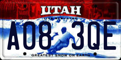 UT license plate A083QE