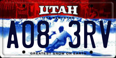 UT license plate A083RV