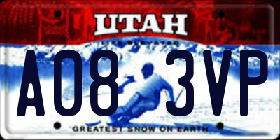 UT license plate A083VP