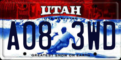 UT license plate A083WD