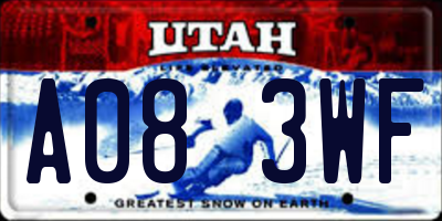 UT license plate A083WF