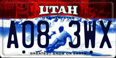 UT license plate A083WX