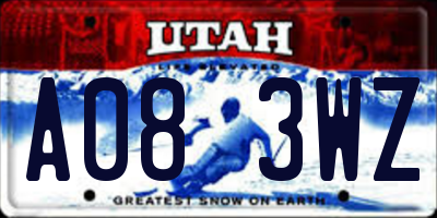 UT license plate A083WZ
