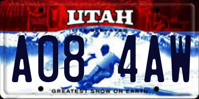 UT license plate A084AW