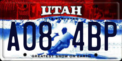 UT license plate A084BP