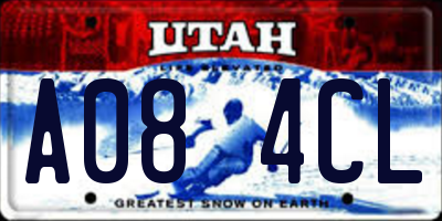 UT license plate A084CL