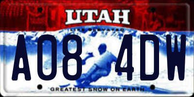 UT license plate A084DW