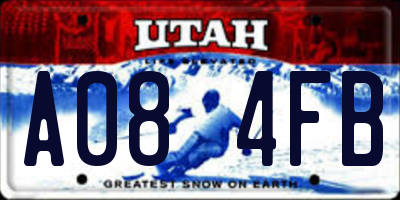 UT license plate A084FB