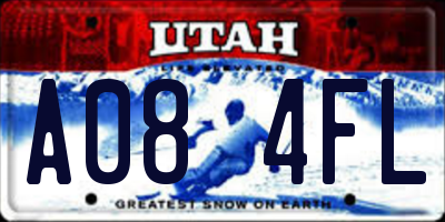 UT license plate A084FL
