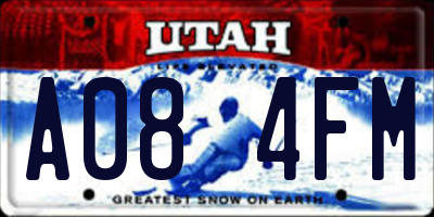 UT license plate A084FM