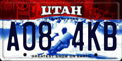 UT license plate A084KB