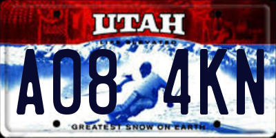 UT license plate A084KN