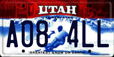 UT license plate A084LL