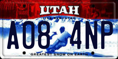 UT license plate A084NP