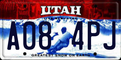 UT license plate A084PJ