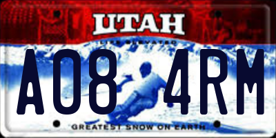 UT license plate A084RM
