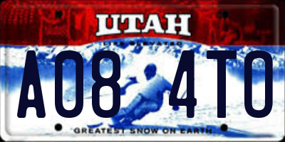 UT license plate A084TO