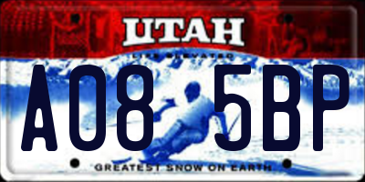 UT license plate A085BP