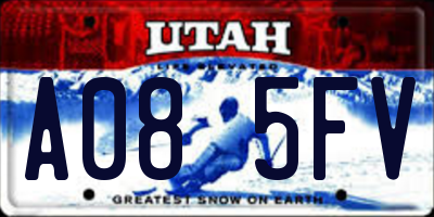 UT license plate A085FV