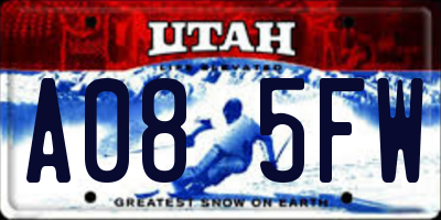 UT license plate A085FW