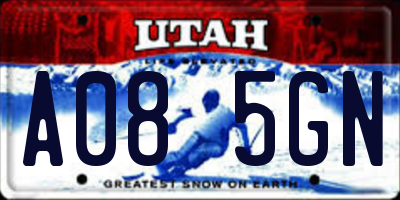 UT license plate A085GN
