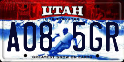 UT license plate A085GR