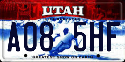 UT license plate A085HF